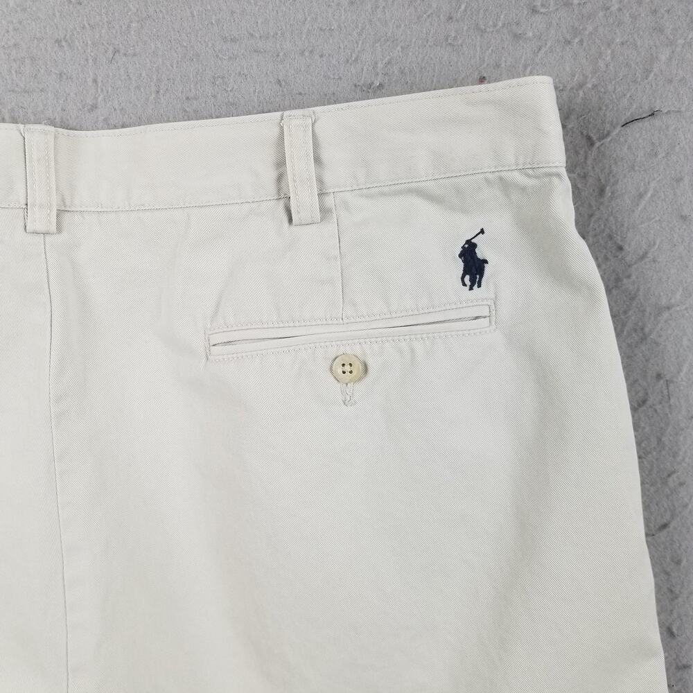 Polo Ralph Lauren Shorts Mens 42 Khaki Pleated Chino Classic Fit Pony Logo - Picture 8 of 16